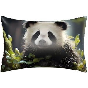 Panda Cubs In The Forest satijnen kussensloop, slaapkamer zachte kussensloop met verborgen rits faux zijden stof voor haarverzorging 1 st 50 x 76 cm