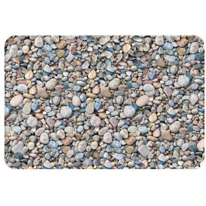 FRESQA Strand stenen patroon print essentiële outdoor ingang deur mat, gemakkelijk te reinigen ontworpen, voor huisdecoratie