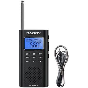 Raddy RF886 draagbare kortegolfradio kleine AM/FM/SW/UKW radio digitale radio, radio op batterijen en BT luidspreker, 3 M externe antenne