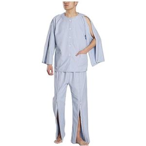 Kleding For Bedlegerige Patiënten, Afscheurbare Kleding For Revalidatieverpleegkundigen, Gemakkelijk Aan En Uit Te Trekken(Blue,XL)