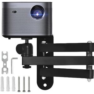 Beamer-wandhouder, opvouwbare beamerhouder, wandprojector, standaard, universele projectorhouder, verstelbare beamerhouder met 1/4 schroefdraad, metalen houder voor slaapkamer, woonkamer, kantoor