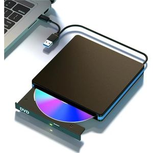 Externe CD/DVD-drive met mute-ontwerp, USB 3.0/Type-C draagbare CD/DVD-brander, optische drives for laptops, Linux, Windows en Mac
