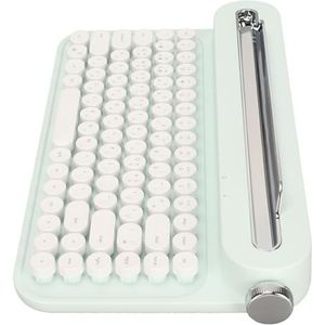 BROLEO Schrijfmachine-toetsenbord, retrotoetsenbord met 86 toetsen, schattige ronde universele toetsen voor iOS-smartphones (mintgroen)