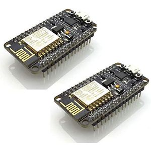 HiLetgo nieuwe versie ESP8266 NodeMCU Lua CP2102 ESP-12E internet-WLAN-ontwikkelaarboard, open source serie, WLAN-module, werkt uitstekend met Arduino IDE/micropython 2 stuks.