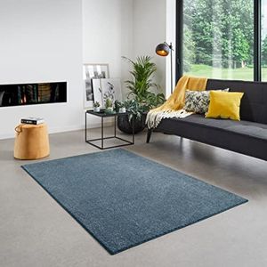Carpet Studio Santa Fe Tapijt, 160x230cm, Zacht Kortpolig Tapijt, Woonkamer, Eetkamer & Slaapkamer, Onderhoudsvriendelijk - Blauw