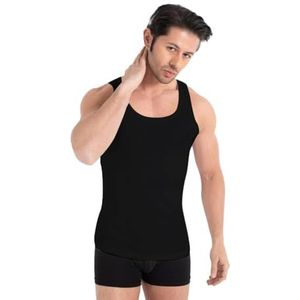 UNDEREA Tanktop Classic voor heren, 3/5 stuks, gekamde fijne rib, 100% katoen, 3 x zwart, XL