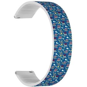 Solo Loop band compatibel met Garmin Vivoactive 5, Vivoactive 3/3 Music, Approach S12/S40/S42 (Cute Turtles) Quick-Release 20 mm rekbare siliconen band band accessoire, Siliconen, Geen edelsteen