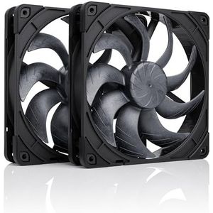 Noctua NF-A14x25 G2 PWM Sx2-PP chromax.black, Dubbele Ventilator Set voor Push-Pull en Side-by-Side Toepassingen (Zwart)