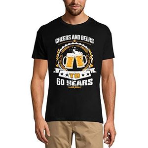 Heren Grafisch T-Shirt Proost en bier op 60 jaar 60e – Cheers N Beers To 60 Years 60th – Cadeau voor 60ste Verjaardag 60e Jubileum 60-jarige Man Vintage 60 Jaar 1964 Korte Mouw Grappig Diep Zwart XL