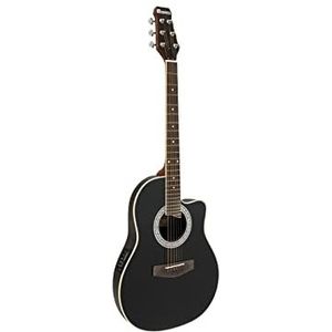 DIMAVERY RB-300 Rounded Back, zwart, akoestische gitaar met piëzo-pick-up