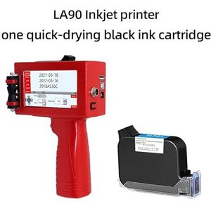 Mini Inkjet Printer Mini Draagbare Printer, 2D Barcode Handheld Printer, Patroon Label Verpakking Coder, Inkjet Kleur Vervagingsbestendig instelbare afdrukhoogte(Printer-1 black ink)