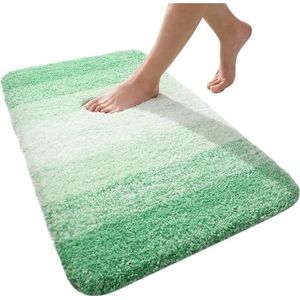 Badmat antislip badkamertapijt zachte voetmat absorberende microvezel badtapijten antislip pluche tapijt wassen droge badmat voor vloer douche (kleur: groen, maat: 51 x 81 cm (20 x 32 inch)