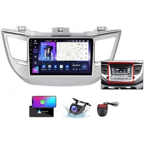 Android 13 Autoradio 9 Duim Touch Display Voor Hyundai Tucson 3 2015-2018 Met Carplay Android Auto/GPS/4G WiFi/FM RDS DAB+/Buletooth 5.0/Bediening op het stuur + Camera en DVR(A,NF-5)