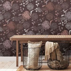 behang bloemmotief rood, lila paars, wit en roze 53 cm x 10.05 m - van Sanders & Sanders
