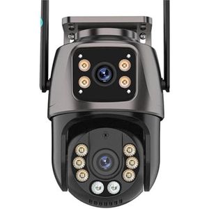 Bewakingscamera, 4K 8MP HD PTZ-camera Buiten 4MP Dual Lens Dual Screen AI Auto Tracking IP Camera CCTV Audio Video Surveillance P2P(4MP Add 128G Card)