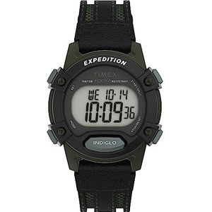 Timex Unisex expeditie kat horloge - zwarte Fastwrap digitale wijzerplaat zwarte kast, Zwart/Digitaal/Groen, Digitaal