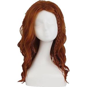 2021 Black Widow Hair Pruiken Cosplay Lange Krullende Pruik for Dames Kostuum Natasha Romanoff Rollenspel