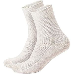 FlaxSox Super ademende linnen sokken voor heren, verpakking van 3 stuks, Grijs, 10-12