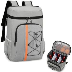 30L koelrugzak, waterdichte koeltassen met grote capaciteit en flesopener, multifunctionele mode-koeltassen for kamperen, wandelen, lunch, picknick, dagrugzak (Color : Light gray-C)