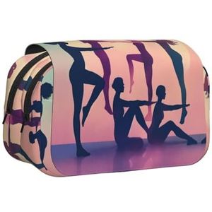 JEJEA Gymnastiek Spel Print Pen Etui Potlood Case Houder voor Potloden Make-up Multifunctionele Organizer Doos voor Adluts, Zwart, Eén maat, Toilettas