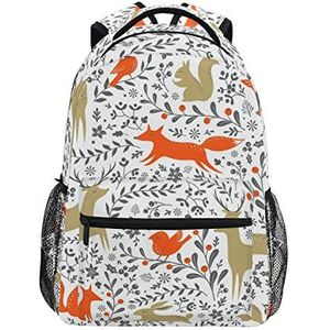 Blad wit hert vos dier boekentas school student rugzak voor reizen tiener meisjes jongens kind