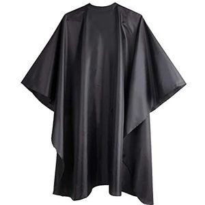 Delkinz Kapper Cape groot formaat met verstelbare kliksluiting waterdicht haarknipsalon Cape voor mannen, vrouwen en kinderen - Perfect voor haarstylisten - zwart (zwart - pak van 1)