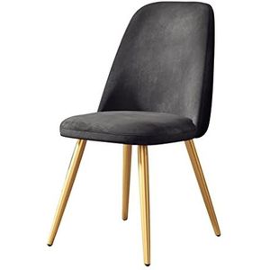 GEIRONV 1 stks eetkamer stoel, moderne flanel met metalen poten keuken stoelen thuis woonkamer lounge teller stoelen Eetstoelen (Color : Gris)