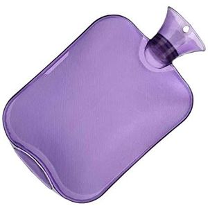 DieffematicRSD Warmwaterkruik Hoge dichtheid dikke transparante watergevulde rubberen warmwaterkruik Explosieveilige handwarmer waterzak (Color : Purple)