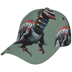 Dalmatische baseballpet snapback hoed voor mannen en vrouwen met verstelbare hoofdband, platte bill hoeden, Leuke Dinosa, Eén Maat