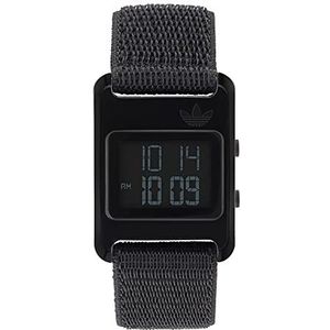 adidas Zwarte stoffen band horloge (Model: AOST230652I), zwart, Zwart