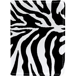Paspoorthouder voor dames en heren, reispaspoort portemonnee paspoort cover reisdocumenten organisator Zebra print achtergrond, Meerkleurig, 10x14cm/4x5.5 in