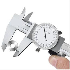 0-150/200mm Metrische meter Meetinstrument Wijzerplaat Schuifmaat Schokbestendig Schuifmaat 0,02 mm(0-200mm)