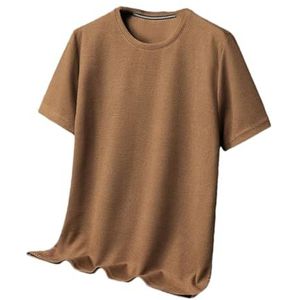 Dvbfufv Heren zomer wafel ronde hals korte mouw T-shirt comfortabele ademende casual tops, Geel, S