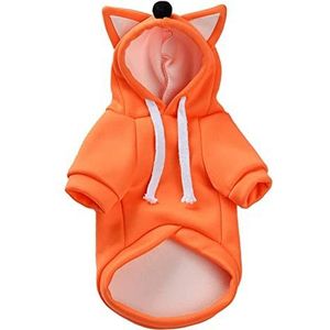 Huisdier kleding hond winter warme kleding schattige pluche jas hoodies huisdier kostuum jas voor puppy kat Franse bulldog chihuahua kleine hond kleding (kleur: oranje vos, maat: XL)