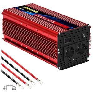 Spanningsomvormer Auto-omvormer Met Zuivere Sinusgolf 8000W 7000W 6000W EU-aansluiting DC 12V Naar AC 220V 50Hz Spanningsomvormer Met Slim LCD-scherm(10000W EU)