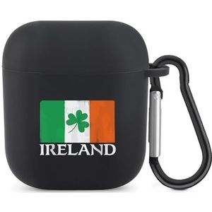 Ierland St. Patrick's Day schattig hoesje voor AirPods 2 & 1 schokbestendige beschermende hoofdtelefoon hoesjes cover met sleutelhanger voor mannen vrouwen