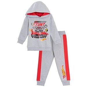 Hot Wheels 2-delige overall, sweatshirt met capuchon en joggingbroek voor jongens (grijs, 5-6 jaar)