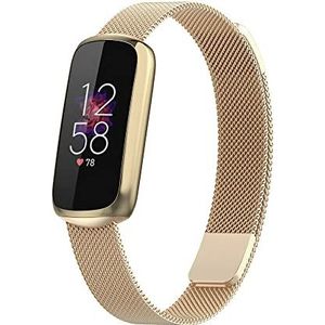 Strap-it Fitbit Luxe Milanese band (champagne goud)