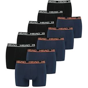 HEAD Heren boxershorts Cotton Stretch 891003001 10 stuks boxershort ondergoed basic, zwart - blauw, XXL
