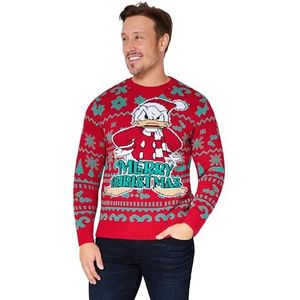 Disney Stitch kersttrui voor volwassenen en tieners - warme gezellige kersttrui maten S-2XL - steekcadeaus voor mannen (Rood Donald, M)