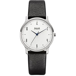 M & M dames analoog kwarts horloge met lederen armband M11941-443