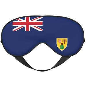 sttung Vlag van Turks- en Caicoseilanden Print Travel - Friendly Sleep Soft Eye Mask: compacte, lichtgewicht, verstelbare riem