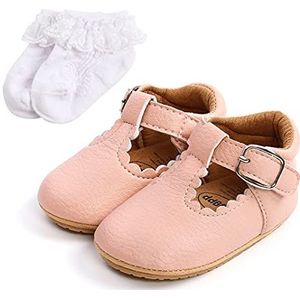 Baby meisjes prinses schoenen Baby eerste wandelschoenen Toddler Mary Jane schoenen Infant PU leer Prewalkers met sok voor 6-12 maanden