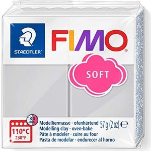 Staedtler 8020-0 - Fimo Soft normaal blok, 57 g Modelleermassa 1 Packung Delfinggrijs (80)