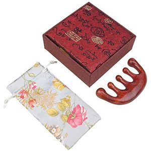 Houten massage kam, handgemaakte natuurlijke rode sandelhout brede tandkammen, statisch-vrij, therapie hoofdhuid hoofd massage meridiaan kam, haar kam met geschenkdoos voor mannen vrouwen