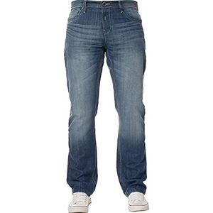 Nieuwe Mens Enzo Regular Fit Rechte Denim Blauw Jeans Broek Alle Taille Maten Licht Stone Wash 34 W X32L