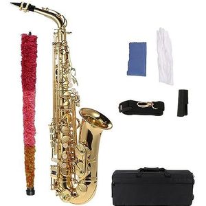 Eb Altsaxofoon Messing Gelakt Goud E Flat Sax 802 Sleuteltype Blaasinstrumenten Met Koffer En Accessoire Saxofoon Beginners Kit