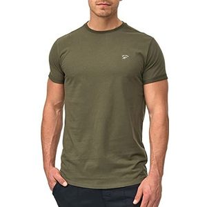 INDICODE Heren Kloge Shirt | T-shirt met ronde hals Army L