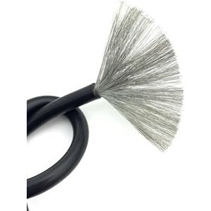 Kabelgoot massief 5 meter siliconenrubber koperdraad for verlichting in meerdere maten, veelkleurig(13 Awg,Black)