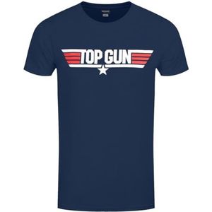 Top Gun T-shirt met logo voor volwassenen, uniseks, Navy Blauw, L